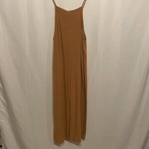 Double Zero Tan Slouchy Women's One Piece overall romper style OS fits S/M